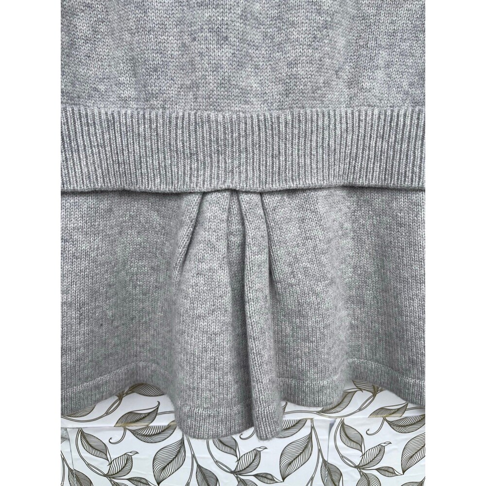 Brunello Cucinelli 100% Cashmere Gray Full Zip Peplum Cardigan Jacket large USA - Picture 10 of 12